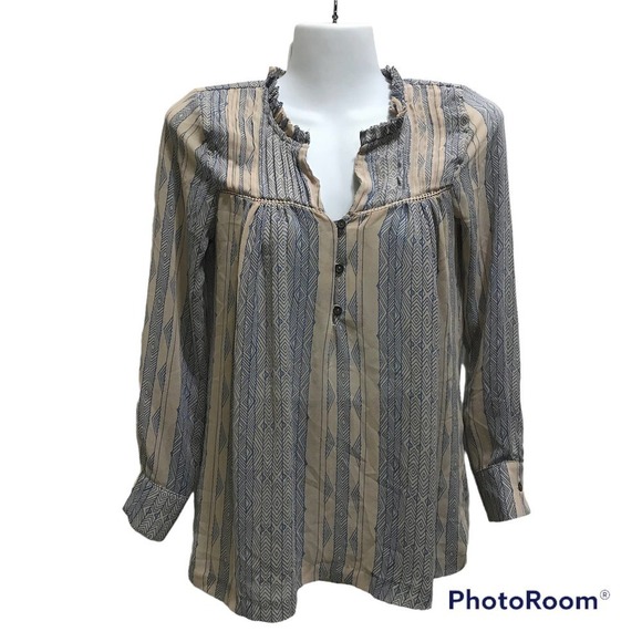 Dolan Anthropologie Sheer Blouse XS Long Sleeve Bohemian Flowy Cottagecore Shirt - Picture 1 of 7